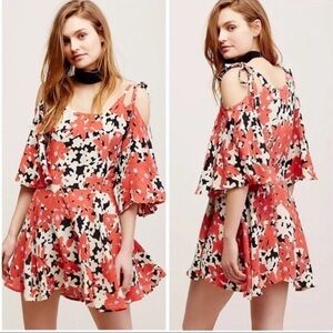 Free People One Lucina Floral Cold Shoulder Dress